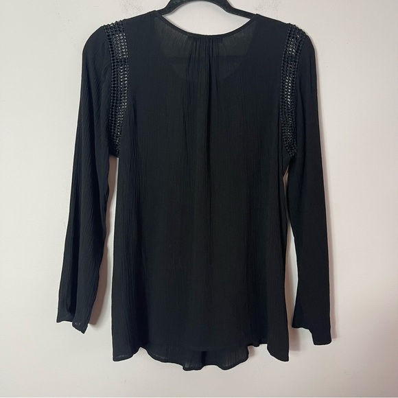 Daniel Rainn Black Boho Blouse Size Medium - Picture 8 of 12